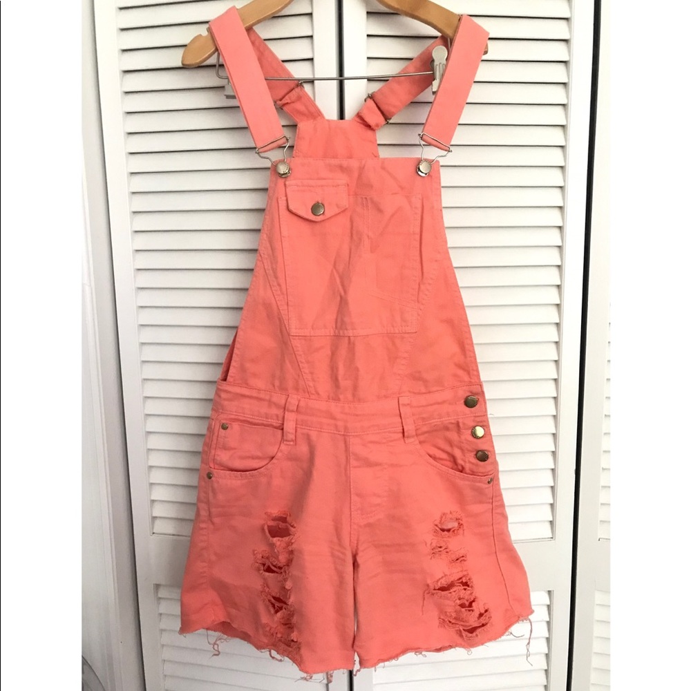 Orange short overalls
